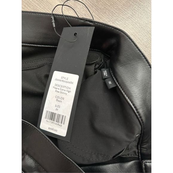 NWT VERONICA BEARD MAERA SKINNY JEAN High-Rise Stretch Vegan Leather SZ 32 $298 - Picture 11 of 12